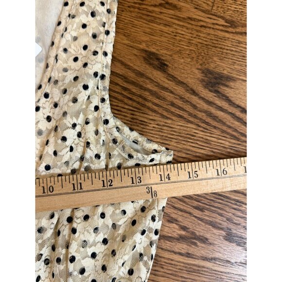 Anthropologie Womens Cream Lace Polka Dot Maxi Dress‎ Size Small Prairie Tiered - Picture 8 of 10